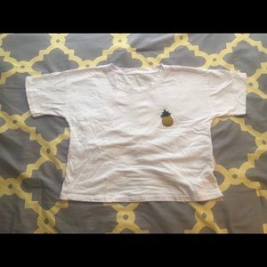 Romwe Size M white tee shirt with pineappl…